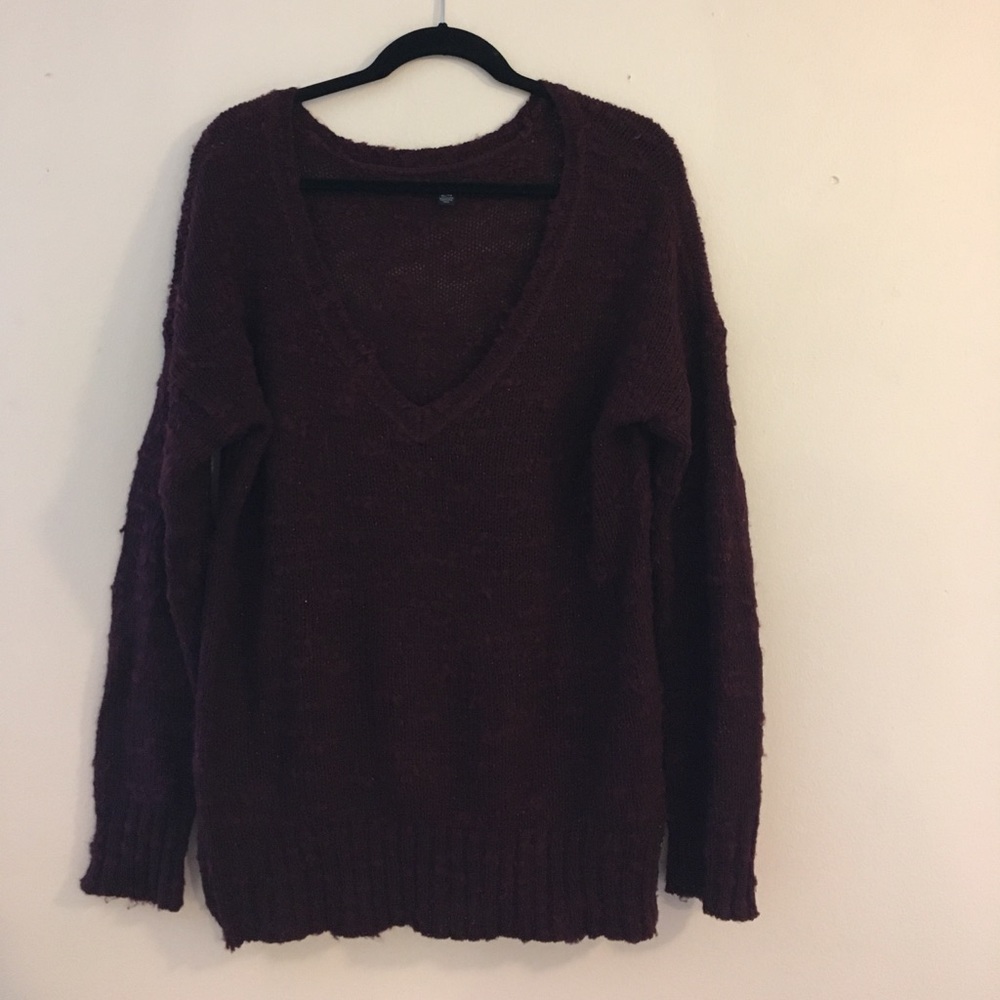 American Eagle Plum Metallic Sweater